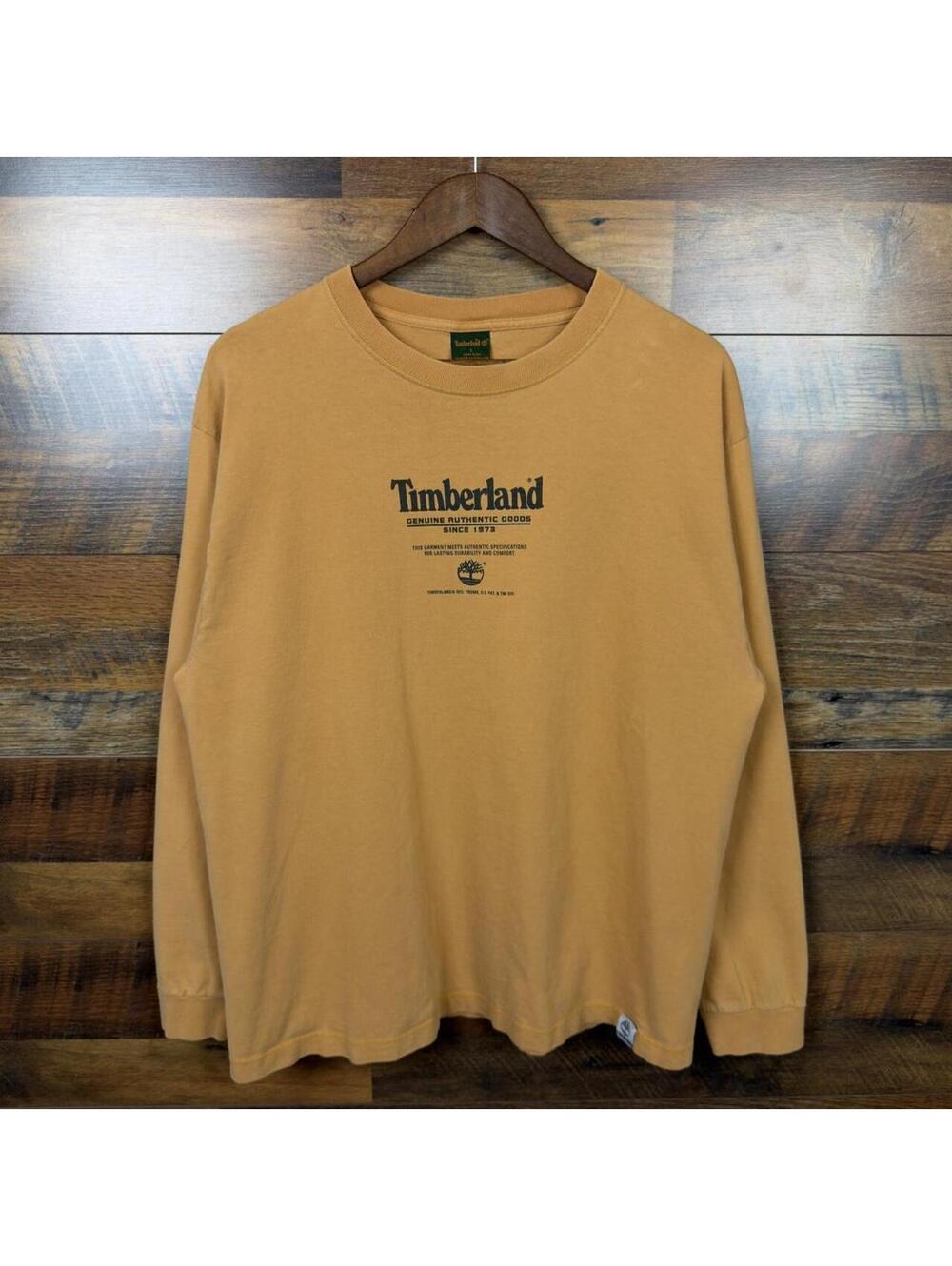 Vintage Timberland Made in USA Tan Long Sleeve Shirt Large